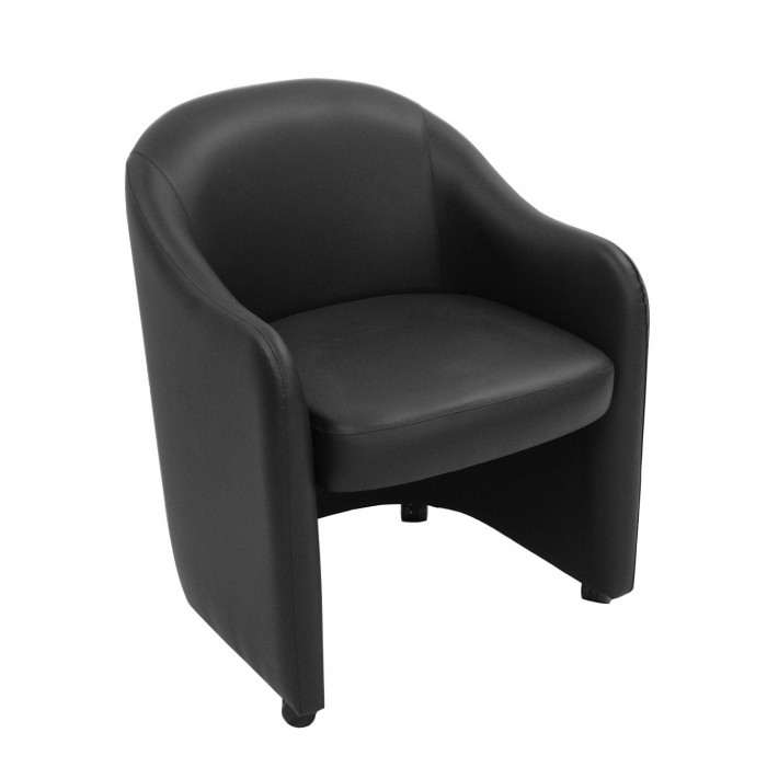 C4302 - Tub Chair - Black Leatherette - Black leatherette