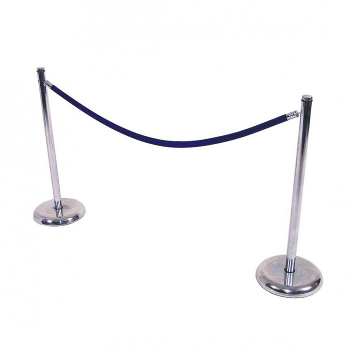 C8002 - Crowd Control - Chrome Stanchion - Navy Rope
