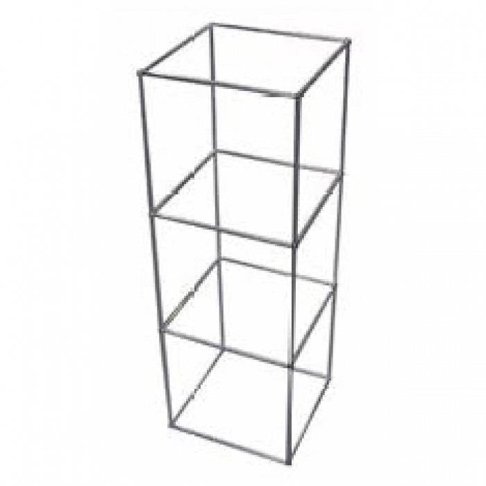 D5313 - Display Cube - QED - Three Tier - Alloy Frame - Glass Shelves