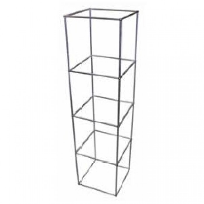 D5314 - Display Cube - QED - Four Tier - Alloy Frame - Glass Shelves