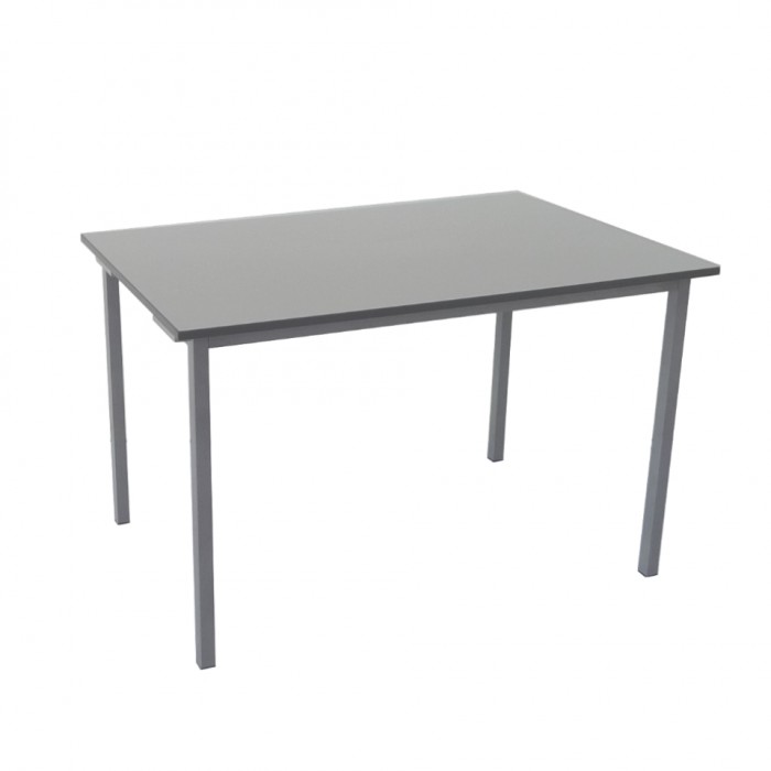 T1512 - Canteen Table - Grey Top. Silver Legs