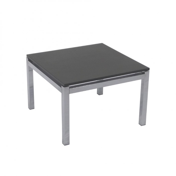 T2026 - Coffee Table - Aeon - Black Top & Chrome Base - 600sq