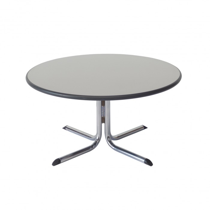 T2064 - Coffee Table - Elite - Grey Top - Chrome Base - 900dia