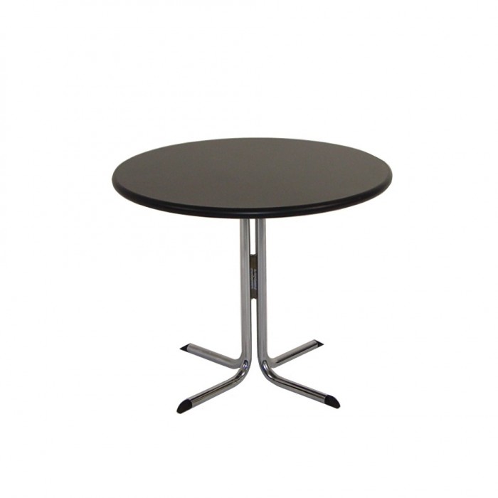 T4502 - Meeting Table - Elite - Black Top - Chrome Legs - 900dia