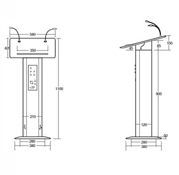 L3011 - Lectern dimensions