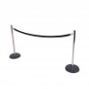 C8011 - Crowd Control - Chrome Stanchion with Black Base - Black Rope
