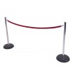 C8013 - Crowd Control - Chrome Stanchion with Black Base - Red Rope