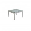 T2017 - Coffee Table - Aeon - Clear Glass - White Base - 600sq