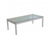 T2035 - Coffee Table - Aeon - Clear Glass - White Base - 1200 x 600