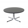 T2063 - Coffee Table - Elite - Black Top - Chrome Base - 900dia