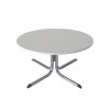 T2058 - Coffee Table - Elite - White Top - Chrome Base - 800dia