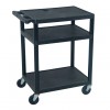 T7501 - Audio Visual Trolley - Luxor - Black - 3 Shelves -  610w x 460d x 1035h