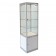 S3005 - Showcase Tower - Glass Top - White Base - 500sq x 1800h